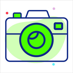 camera icon, modern style Christmas and New Year line icon, Isolated winter holiday symbols