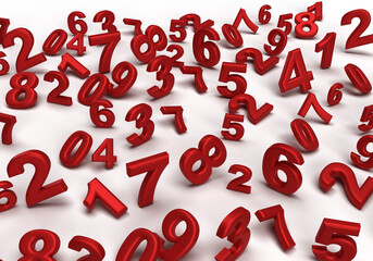 Digital mathematical number on isolated white background.