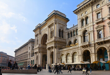 Fototapeta na wymiar Gallery of Victor Emmanuel II. Cathedral Square. Milan, Italy.