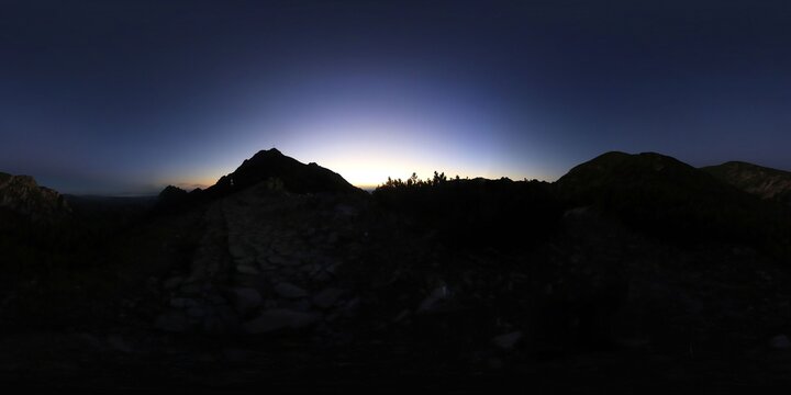 Sunrise in the mountains HDRI Panorama