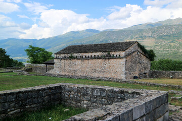medieval stone storehouse in old ioannina fortress in the mountains of Greece