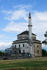 Fototapeta na wymiar View of beautiful medieval Fethiye mosque in Ioannina, Greece with mausoleum of Ali Pasha