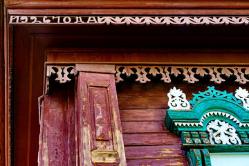 Wooden architecture of the city of Nerekhta in Russia.