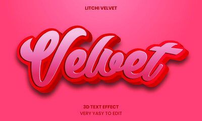 3D Litchi Velvet Text effect, Editable text