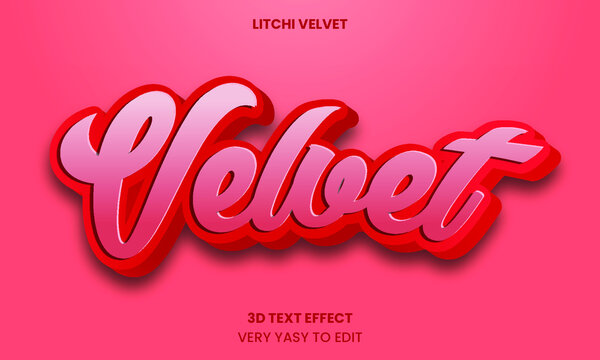 3D Litchi Velvet Text effect, Editable text