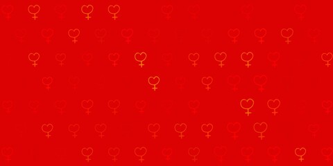 Light Red, Yellow vector template with businesswoman signs.