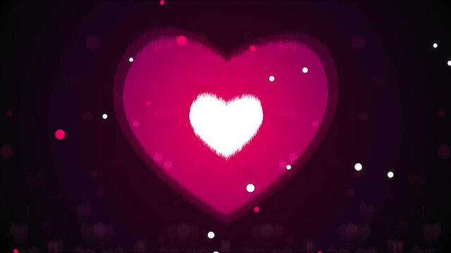 Valentine's day Pink Red Animation Hearts Greeting love hearts. Festive of bokeh, sparkles, hearts for Valentine's day, Valentines day, Wedding anniversary Seamless loop Background