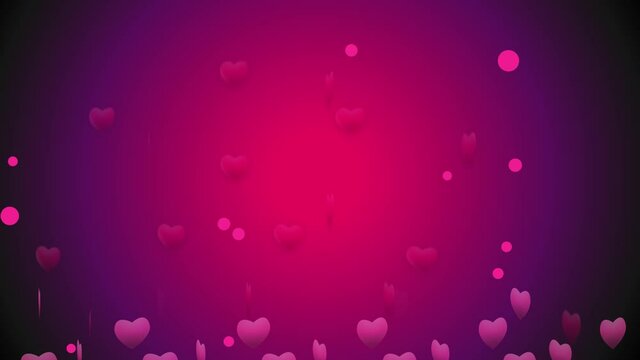 Valentine's day Pink Red Animation Hearts Greeting love hearts. Festive of bokeh, sparkles, hearts for Valentine's day, Valentines day, Wedding anniversary Seamless loop Background