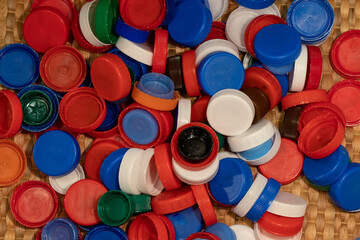 Lots of plastic bottle caps