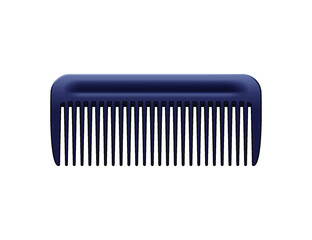 Black plastic comb on white background. Vector realistic  illustration. 
