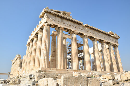 Vista de los principales monumentos y sitios de Atenas (Grecia). Acr&oacute;polis. El Parten&oacute;n (Parthenon)