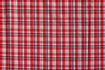 Cotton red tartan fabric texture