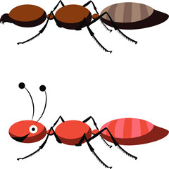 Happy cartoon ant are waiting. Vector
