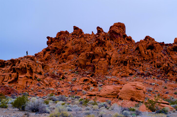 Red Rock Mountain with Person