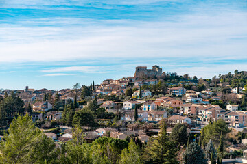 Fototapeta na wymiar Panorama of Gréoux-les-Bains, Alpes de Haute Provence, France