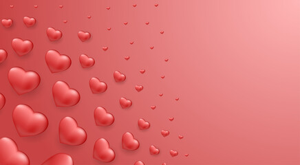 Valentines day background with hearts. Vector illustration