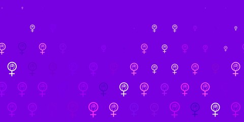 Light Purple vector backdrop with women power symbols.