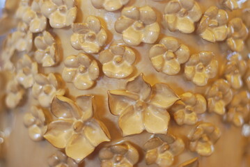 close up of a stone flowers