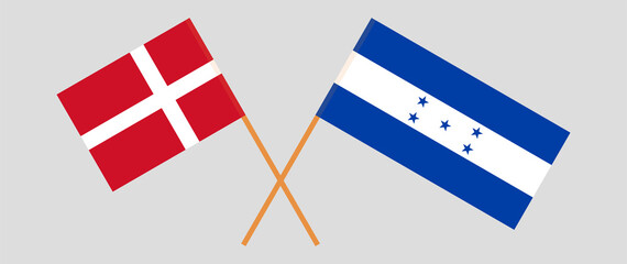 Crossed flags of Denmark and Honduras