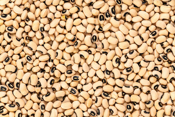 Black eye peas background and texture. Top view.