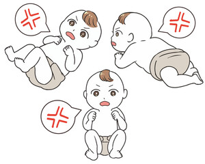赤ちゃん　おむつ　怒る　吹き出し