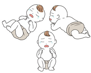 赤ちゃん　おむつ　泣く