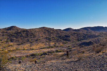 South Mountain Park and Preserve, Pima Canyon Hiking Trail, Phoenix, Southern Arizona desert. United States.