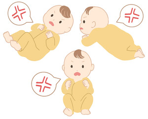 赤ちゃん　洋服　怒る　吹き出し(線無し)