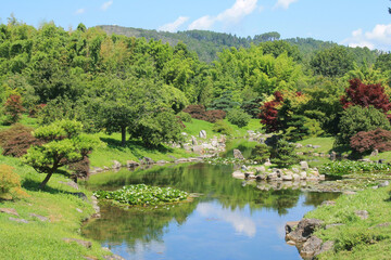 Obraz premium The Valley of the Dragon, a splendid Japanese-style Zen garden at Anduze, France 