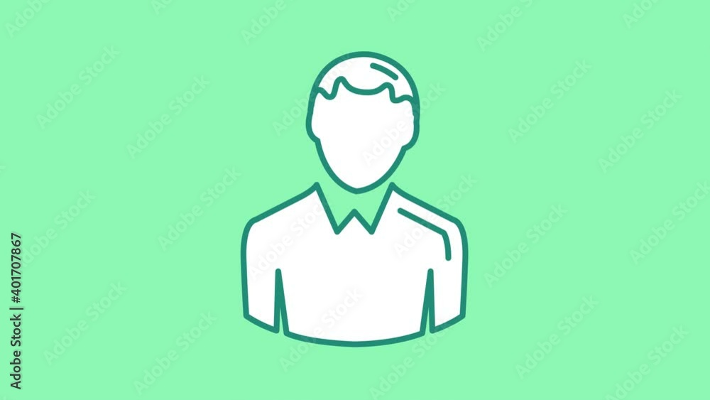 Poster man line icon on the alpha channel