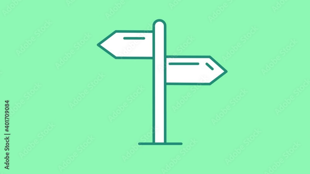 Poster road pointer line icon on the alpha channel