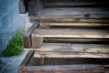 Wood Palettes Stacked at a Construction Site