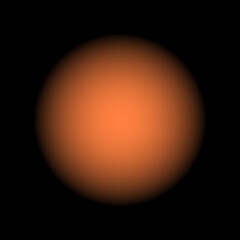 Orange sphere with soft edge and black background