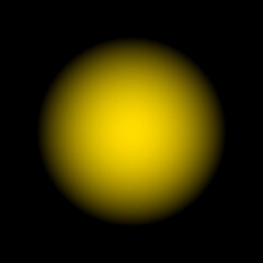  Yellow sphere with soft edge and black background