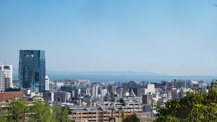Fototapeta na wymiar 神戸市・諏訪山公園から中心街、県庁方面を撮影