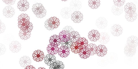 Light gray vector doodle background with flowers.