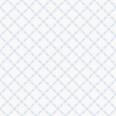 Vector geometric seamless pattern with rhombuses, squares, triangles, grid. Ethnic ornament. Tribal motif. Abstract background texture with simple shapes. Light blue and white color. Repeat design