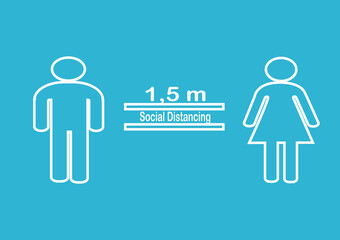 poster keeping social distance from the covid pandemic 19