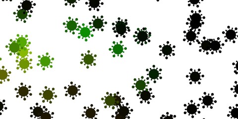Light green, yellow vector texture with disease symbols.