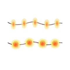 Christmas set with a garland. New year's theme. Pencil isolated illustration on a white background. Illustration for postcards, posters, textile design and other things.