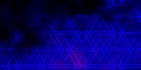 Dark BLUE vector background with triangles.