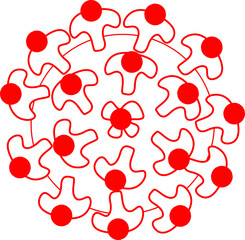 Covid virus, cell, covid-19, mutation, microscopy clip art