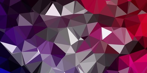 Obraz premium Dark purple, pink vector triangle mosaic backdrop.