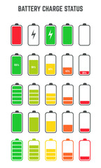 battery  charge status level set collection