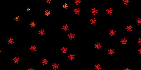 Naklejka na ściany i meble Dark red, yellow vector pattern with coronavirus elements.