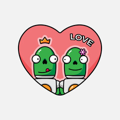 Cute alien with valentines day greeting