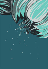 peonies are blue flowers for a greeting card or greeting card