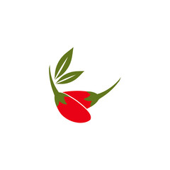 Goji berries logo. Isolated goji berries on white background