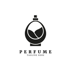 A classical bottle of perfume logo.floral design concept.