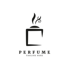 A classical bottle of perfume logo.floral design concept.